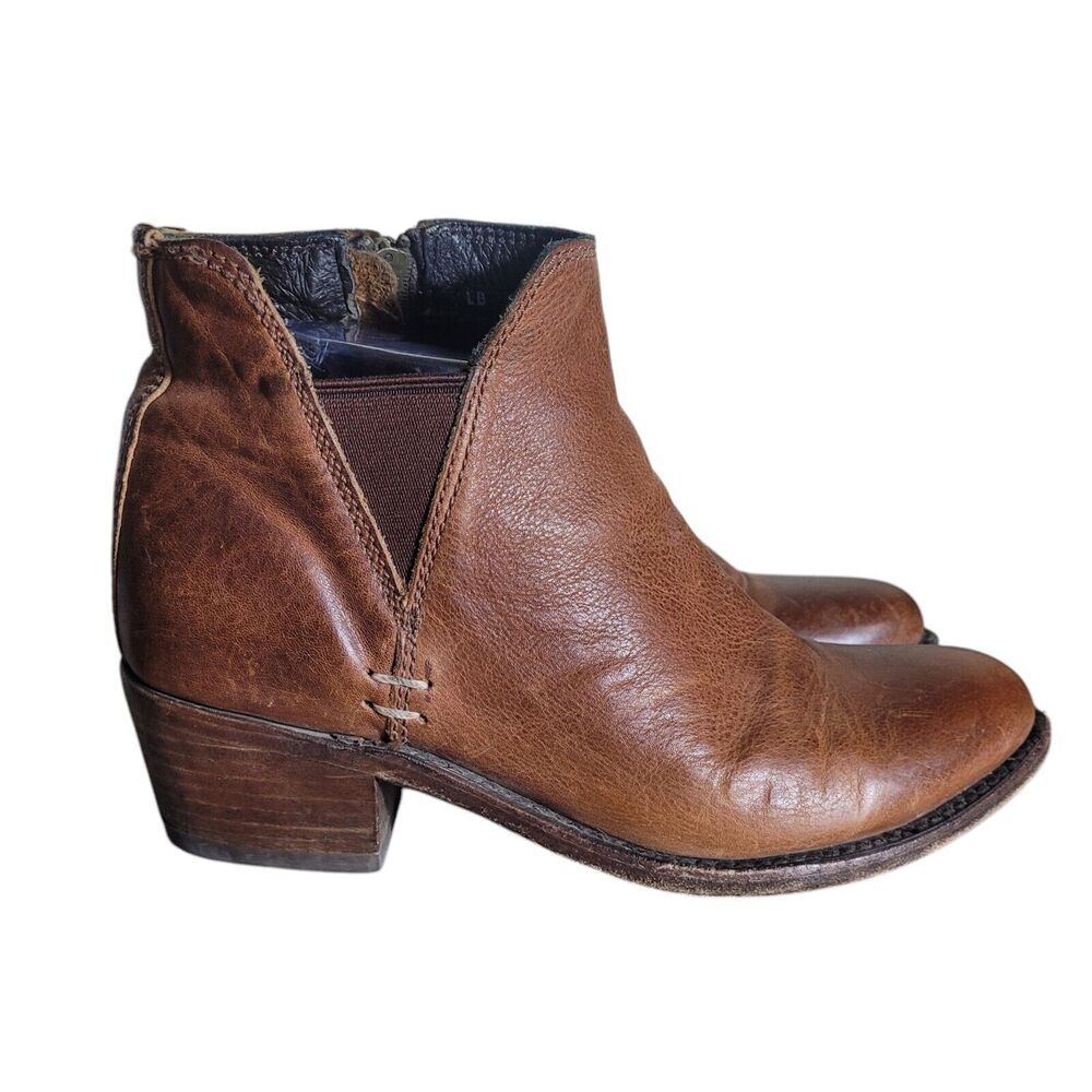 Liberty Black Callie Distressed Ankle Booties‎ Size 6.5 (Fits US 7.5 - 8) Brown